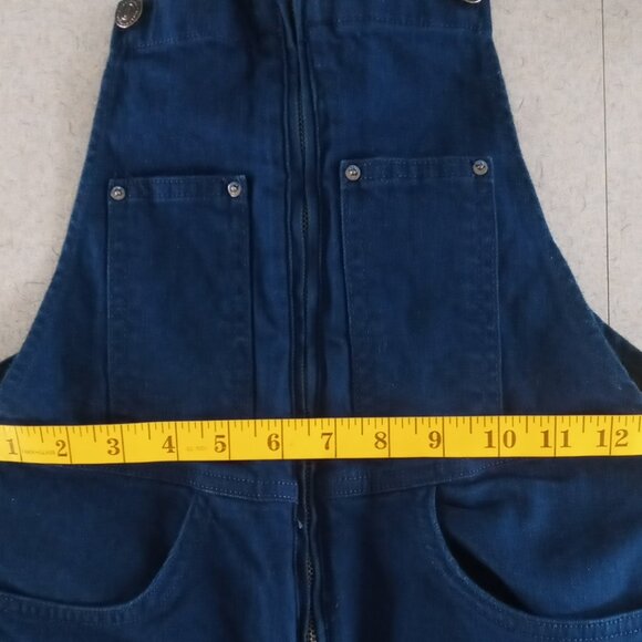 Zara Woman Premium Denim Wide Leg Dark Wash front zip overalls Size Small - Picture 8 of 8